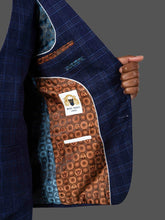 Load image into Gallery viewer, Marc Darcy Chigwell 3pc Blue Tweed Check Suit
