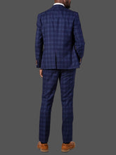 Load image into Gallery viewer, Marc Darcy Chigwell 3pc Blue Tweed Check Suit