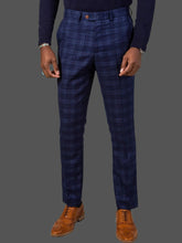 Load image into Gallery viewer, Marc Darcy Chigwell 3pc Blue Tweed Check Suit