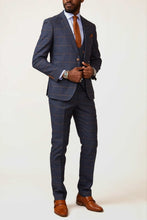 Load image into Gallery viewer, Marc Darcy Jenson Marine Navy Check 3pc Suit