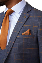 Load image into Gallery viewer, Marc Darcy Jenson Marine Navy Check 3pc Suit