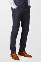 Load image into Gallery viewer, Marc Darcy Jenson Marine Navy Check 3pc Suit