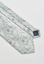 Load image into Gallery viewer, Mint and Champagne Ditsy Floral Pure Silk Tie and Pocket Square Set
