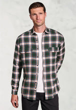 Load image into Gallery viewer, Regular Fit Ecru Herringbone Check Brushed Cotton Shirt
