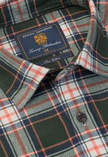 Load image into Gallery viewer, Regular Fit Ecru Herringbone Check Brushed Cotton Shirt
