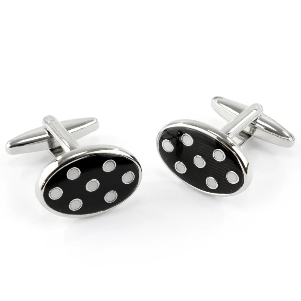 Black & White Oval Cufflinks