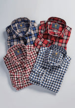 Load image into Gallery viewer, Red, Black and Gold Check Brushed Cotton Shirt (4276B)
