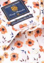 Load image into Gallery viewer, Tailored Fit Orange Print Linen Cotton Shirt (4305DT)
