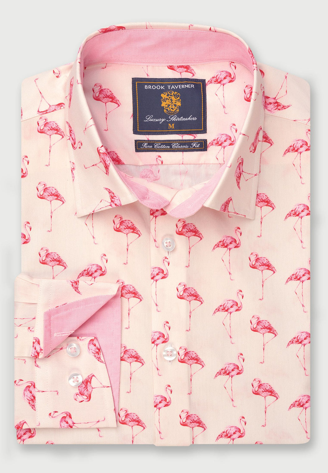 Regular Fit Flamingos Print Cotton Shirt (4311C)