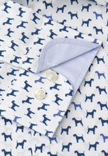 Load image into Gallery viewer, Navy and Blue Terrier Print Business Casual Cotton Stretch Print Shirt (4425CT)
