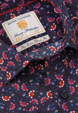 Load image into Gallery viewer, Navy with Multicoloured Floral Abstract Print Shirt (4431B)
