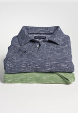 Load image into Gallery viewer, Alcaraz Cotton Rich Navy Knitted Melange Polo Shirt
