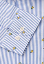 Load image into Gallery viewer, Tailored Fit Blue Stripe with Lemons Design Cotton Shirt (4501CT)
