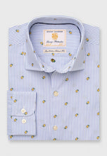 Load image into Gallery viewer, Tailored Fit Blue Stripe with Lemons Design Cotton Shirt (4501CT)
