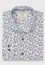 Load image into Gallery viewer, Tailored Fit White Bird Print Cotton Shirt
