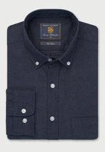 Load image into Gallery viewer, Regular Fit Navy Melange Brushed Cotton Shirt
