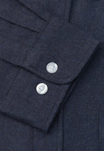 Load image into Gallery viewer, Regular Fit Navy Melange Brushed Cotton Shirt
