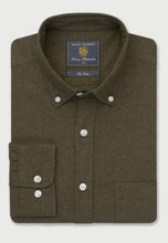 Load image into Gallery viewer, Regular Fit Navy Melange Brushed Cotton Shirt
