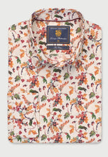 Load image into Gallery viewer, Regular Fit Ecru Acorn Print Cotton Shirt
