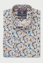 Load image into Gallery viewer, Regular Fit Ecru Nutcracker Print Cotton Shirt (4698A)
