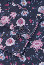 Load image into Gallery viewer, Regular Fit Navy Ornate Floral Print Cotton Shirt
