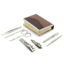Load image into Gallery viewer, Brown Saffiano Medium-Sized Manicure Set
