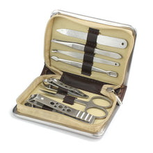 Load image into Gallery viewer, Brown Saffiano Medium-Sized Manicure Set
