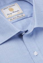 Load image into Gallery viewer, Tailored Fit Double Cuff Blue Herringbone Cotton Shirt (7720A) (Copy)
