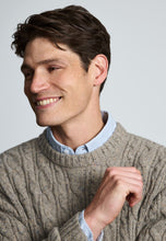 Load image into Gallery viewer, Allerford Nep Cable Knit Lambswool Blend Crew Neck Jumper
