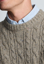 Load image into Gallery viewer, Allerford Nep Cable Knit Lambswool Blend Crew Neck Jumper
