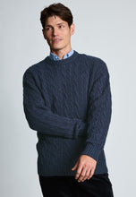 Load image into Gallery viewer, Allerford Nep Cable Knit Lambswool Blend Crew Neck Jumper
