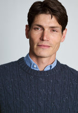 Load image into Gallery viewer, Allerford Nep Cable Knit Lambswool Blend Crew Neck Jumper
