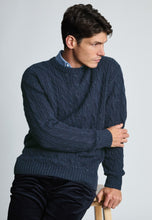 Load image into Gallery viewer, Allerford Nep Cable Knit Lambswool Blend Crew Neck Jumper
