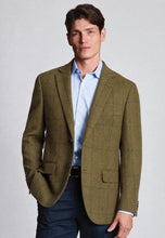 Load image into Gallery viewer, Tailored Fit Bentham Olive Check British Wool Jacket
