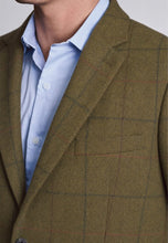 Load image into Gallery viewer, Tailored Fit Bentham Olive Check British Wool Jacket
