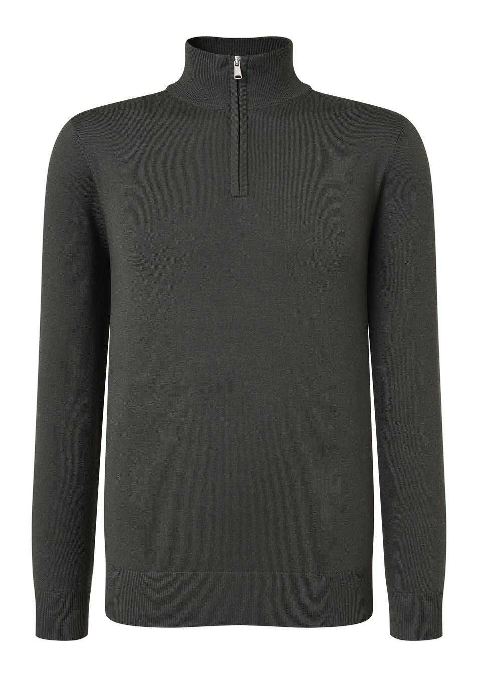 DOUGLAS HAYWARD CASHMERE QTR Zip in Forest Green