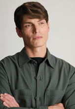 Load image into Gallery viewer, Ledger Dark Green Cotton Linen Overshirt
