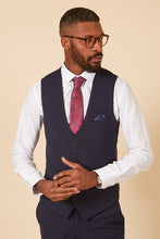 Load image into Gallery viewer, Marc Darcy BROMLEY Navy Check 3pc Suit
