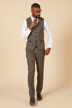 Load image into Gallery viewer, Marc Darcy SCOTT Grey Tweed Check Suit Waistcoat - 40R
