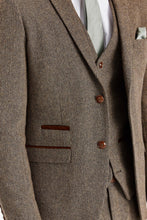 Load image into Gallery viewer, PAUL ANDREW OSCAR BROWN TWEED THREE PIECE SUIT
