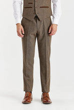 Load image into Gallery viewer, PAUL ANDREW OSCAR BROWN TWEED THREE PIECE SUIT
