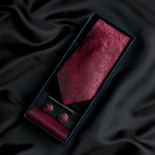Load image into Gallery viewer, PAUL ANDREW - RED PAISLEY TIE SET
