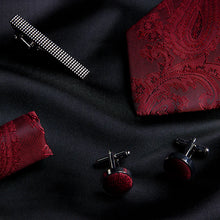 Load image into Gallery viewer, PAUL ANDREW - RED PAISLEY TIE SET
