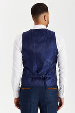 Load image into Gallery viewer, PAUL ANDREW SCOTT NAVY TWEED CHECK THREE PIECE SUIT
