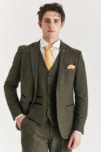 Load image into Gallery viewer, PAUL ANDREW OSCAR GREEN TWEED THREE PIECE SUIT
