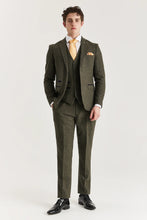 Load image into Gallery viewer, PAUL ANDREW OSCAR GREEN TWEED THREE PIECE SUIT
