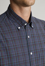 Load image into Gallery viewer, Regular Fit Navy Check 'Portofino' Short Sleeve Shirt
