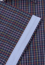 Load image into Gallery viewer, Regular Fit Navy Check 'Portofino' Short Sleeve Shirt
