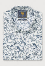 Load image into Gallery viewer, Regular Fit Navy Monkey Print Cotton Shirt - 4730A
