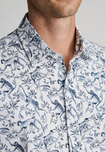 Load image into Gallery viewer, Regular Fit Navy Monkey Print Cotton Shirt - 4730A
